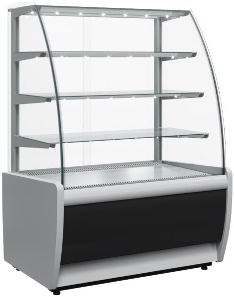 Витрина нейтральная напольная ПОЛЮС K70 N 0,9-1 LIGHT 0011-9005 (Нейтральная 0,9 CARBOMA ТЕХНО)