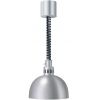 Лампа-мармит подвесная, абажур D279мм глянцевый серый, шнур регулируемый черный, лампа прозрачная без покрытия