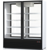 Шкаф-витрина холодильный напольный, вертикальный, L1.65м, 1400л, 2 двери стекло, 8 полок, +1/+10С, дин.охл., белый, 2-х стороннее остекление