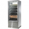 Шкаф холодильный для вина, 192бут., 2 двери стекло, 4 полки, ножки, +4/+18С, дин.охл., LED янт., корпус матовый серый, сквозной, R290, рама серая