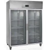 Шкаф холодильный, GN2/1, 1410л, 2 двери стекло, 6 полок, колеса, -2/+10С, дин.охл., нерж.304, R290a, LED