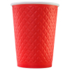 Стакан бумажный для горячих напитков двухслойный с конгревом Waffle RED 300мл