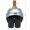 Колесо поворотное сдвоенное D=50MM болт м10 с тормозом