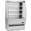 Стеллаж холодильный, пристенный, L0.90м, 3 полки, -1/+5С, дин.охл., серый, фронт открытый, боковины стекло, подсветка